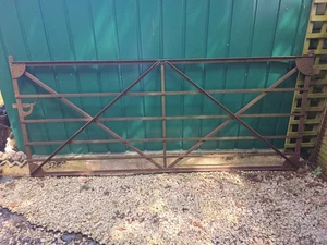 Antique Victorian Blacksmiths Estate Made Wrough Iron 9ft Farm Gate - Picture 1 of 7