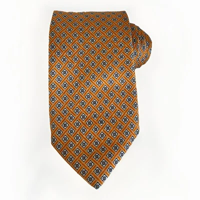 Corbata JZ RICHARDS BOULDER 100 % Seda Geométrica Floral Naranja/Azul Hecha en EE. UU. Foto 1 de 4