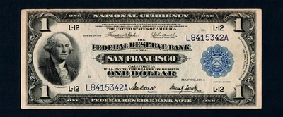 $1 1918 San Francisco Federal Reserve Bank Note, Free Shipping (B190) - Image 1 of 2