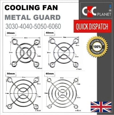 Cooling Fan Metal guard Mesh Grill Protection cover steel 30mm 40mm 50mm 60mm - Image 1 of 4