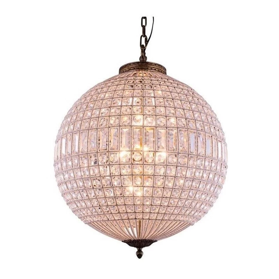 Elegant Lighting Olivia French Gold Five-light Pendant With Royal Cut Clear Crystals