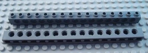 LEGO Lote de 2 Piezas de Ladrillo Técnico Gris Azulado Oscuro 1x16 - Imagen 1 de 1
