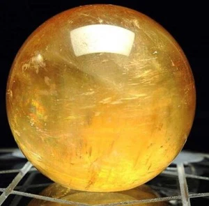 Natural Citrine Calcite Quartz Crystal Sphere Ball Healing Gemstone 40mm - Imagen 1 de 6