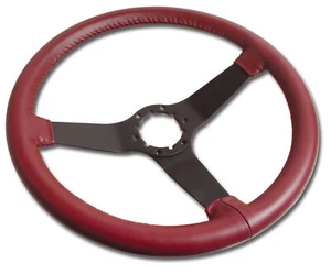 Corvette C3 Reproduction Steering Wheel Red Leather Black Spokes 1982 - Picture 1 of 3