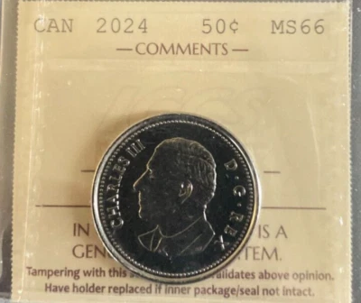 Canada - 50 cents - 2024 - ICCS Certified - MS-66 - Image 1 of 3