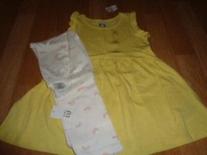 NWT baby Gap outfit size 4 years yellow top rainbow leggings - Picture 1 of 3
