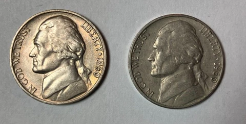 1960 Jefferson Nickels Year Set - Circulated Cover