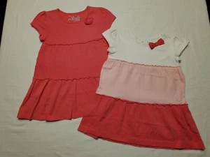 Jumping Beans Girls Short Sleeve T Shirts Size 5 Lot Of 2 Pink Tiered Tunic Tops - Picture 1 of 16
