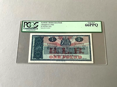 Scotland 1 Pound P-166a 1962  PCGS 66 PPQ - Image 1 of 4