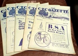 CTC GAZETTE  CYCLISTS TOURING CLUB MAGAZINE 5 issues Aug-Dec 1936  Excellent - Bild 1 von 7