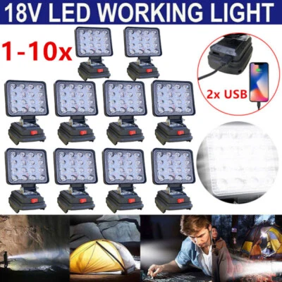 10X Akku Lampe Für Makita LED Arbeitsleuchte 18V Strahler Licht Taschenlampe - Bild 1 von 4