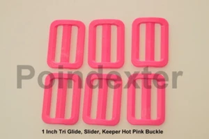 1 Inch, Tri-Glide, Keeper, Slider, OUT OF BUSINESS FINAL SALE, Hot Pink, 6 Pack - Picture 1 of 3