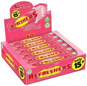 60x Swizzels Refreshers Chew Bars Strawberry Flavour 18g - Picture 1 of 2
