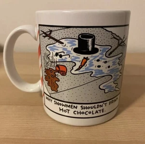 Por qué los muñecos de nieve no deben beber chocolate caliente sello caja de zapatos saludos taza invierno - Imagen 1 de 7