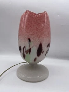 VINTAGE VASART SCHOTTISCHE GLAS ROSA LILA TULPE TISCHLAMPE siehe Beschreibung - Bild 1 von 18