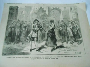 Gravure 19è - Théatre La Marquise des Rues opéra comique - Imagen 1 de 1