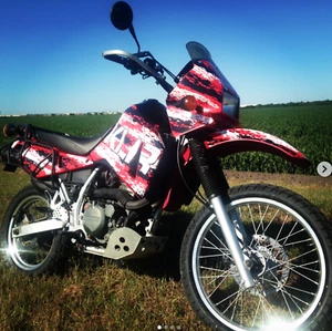 KAWASAKI KLR 650 GRAPHIC KIT RED RALLY FOR 1989 - 2007 YEARS COMPATIBLE - Picture 1 of 18