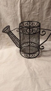 Wraught Iron Wire Black Watering Can - Picture 1 of 3