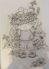 Letraset PROMARKERS A6 Clear Stamp GIRL with EASTER BONNET Gillian Roberts
