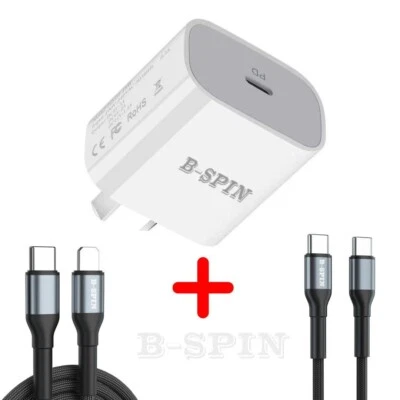 20W USB Type-C Wall Adapter Fast Charger PD Power For iPhone 17 16 15 14 13 iPad - Image 1 of 4