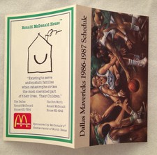 NBA 1986-87 Dallas Mavericks Basketball Pocket Schedule - Ronald McDonald House