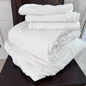 Juego de sábanas de franela Boll & Branch Cal King 1 ajustable 1 sábana plana 3 funda de almohada King - Imagen 1 de 14