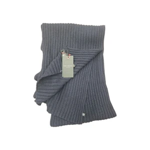 TED BAKER GRUESO COSTILLA PUNTO KUFF BUFANDA HECHA EN REINO UNIDO NUEVO CON ETIQUETAS AZUL MARINO - Imagen 1 de 4