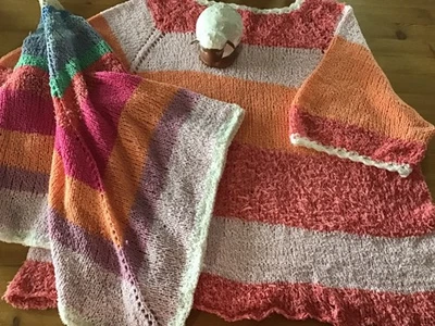 Hand-Strick-Set-Pulli und Tuch/Handarbeit vom Wol(l)kenschäfchen - Bild 1 von 4