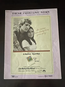 1970 Theme From Love Story Sheet Music From Movie Collectible Good Condition - Picture 1 of 4