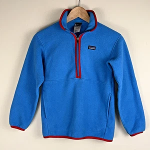 Patagonia Synchilla Sweater Youth Boys Med(10) Blue Red Pullover Fleece Jacket - Picture 1 of 8