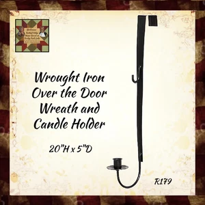 Guirnalda y candelabro de hierro forjado sobre la puerta - Imagen 1 de 3