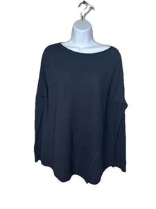 Lafayette 148 gerippte Tunika leichter Kammgarn Wollpullover Gr. M marine - Bild 1 von 10