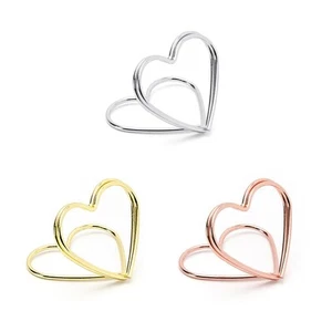 10 x Tischkartenhalter Platzkartenhalter Herzen Metall Tischdeko Hochzeit Taufe - Bild 1 von 16