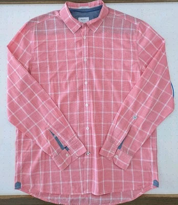 Vintage Pepe Jeans Wesley Button Shirt Mens XL Pink Check 100% Cotton Excellent  - Image 1 of 4