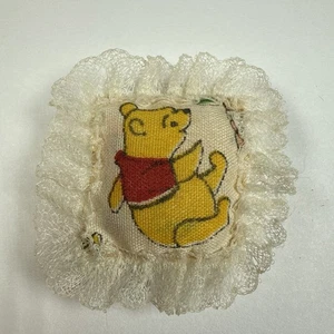 Vintage Doll House Miniature HOMEMADE WINNIE THE POOH KIDS PILLOW 1:12 Scale - Picture 1 of 4