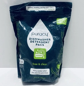 Puracy Dishwasher Detergent 50 Ct | Free & Clear | Natural | NEW Sealed - Bild 1 von 3