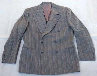 Vintage 1940s STEIN'S double breasted striped mens blazer - Image 1 of 4