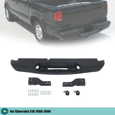 Brand New For Chevrolet S10 1998-2002 2003 2004 Rear Bumper Black Steel W/o Hole - Imagem 1 de 4