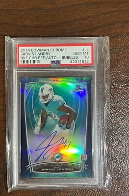 2014 Bowman Chrome Jarvis Landry Auto Bubbles Refractor RC PSA 10 #JL /99 - Image 1 of 2