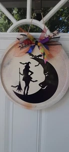 ONLY ONE! Hand-made CUTE WITCH ON MOON (aluminum) Home Decor - Picture 1 of 2