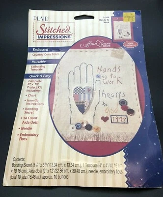 Impresiones cosidas manos para trabajar corazones a Dios contado punto de cruz kit nuevo de stock Foto 1 de 4