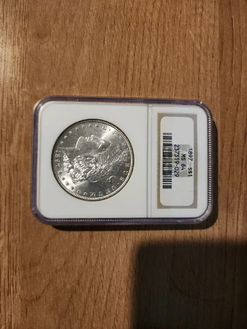 1897 P NGC MS64 Morgan Silver Dollar One $1 US Mint Coin Back Toned Cover
