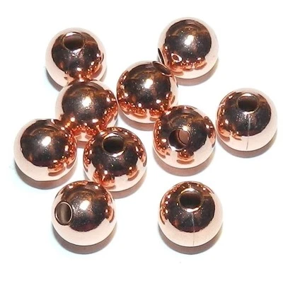 Cuentas espaciadoras de metal redondas de 8 mm de cobre brillante brillante MB380 10 piezas Foto 1 de 2