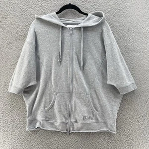 Victorias Secret Sport Sweatshirt Women Large Grey Terry French 3/4 Sleeve Hood - Picture 1 of 14