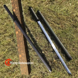 Black Sharp Chinese Kungfu Tang Dao Simple Straight Sword High Manganese Steel - Picture 1 of 10