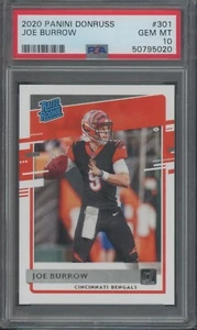 2020 Panini Donruss Football Joe Burrow #301 RC Rookie PSA 10 - Picture 1 of 2