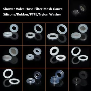 Shower Valve Hose Filter Mesh Gauze Silicone/Rubber/PTFE/Nylon Washer 1/2'-1.5' - Picture 1 of 26