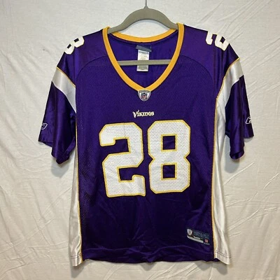 Camiseta Adrian Peterson #28 Minnesota Vikings Reebok NFL para mujer grande Foto 1 de 4