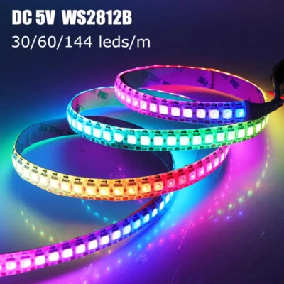 WS2812B 5V LED Streifen 5050 RGB Licht 30 60 144 LEDs Individual Adressierbar - Bild 1 von 4