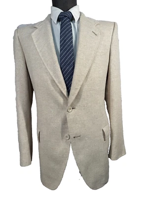 KUPPENHEIMER Mens Beige HERRINGBONE SILK BLEND Sport Coat Blazer Jacket 42R - Image 1 of 4